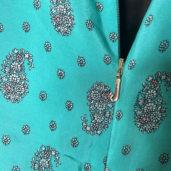 Juicy Couture 100% Silk Long Bell Sleeve Paisley Print Dress Size 6 Boho Hippie - Picture 9 of 12